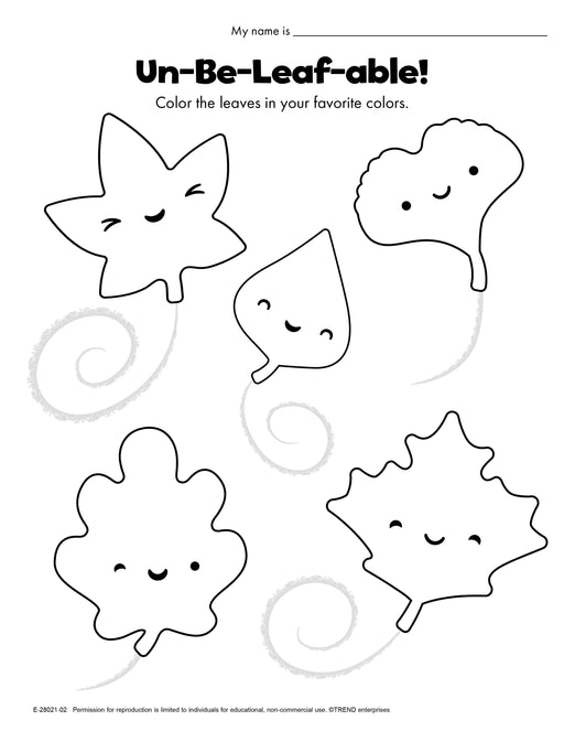 Un-Be-Leaf-able Coloring Activity Free Printable