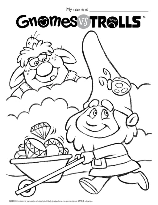 Gnomes vs Trolls Coloring Page Free Printable
