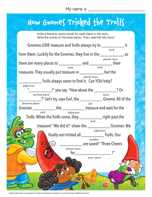 Gnomes Trick Trolls Silly Story Free Printable
