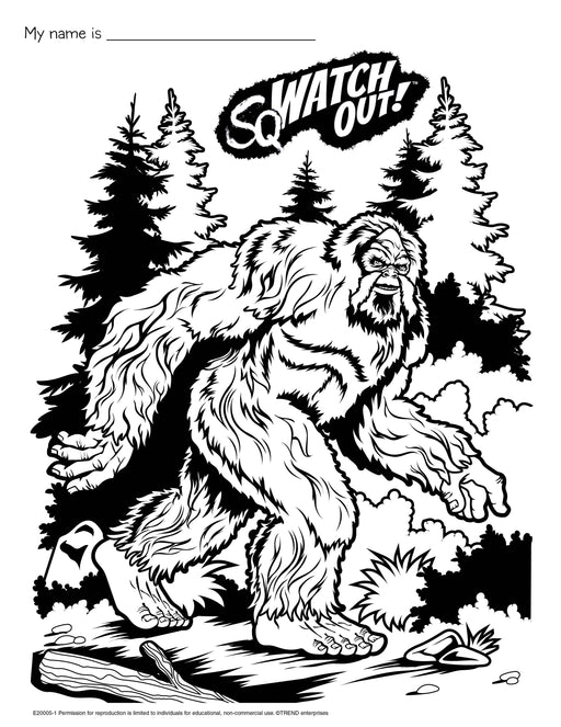 Bigfoot Coloring Page Free Printable
