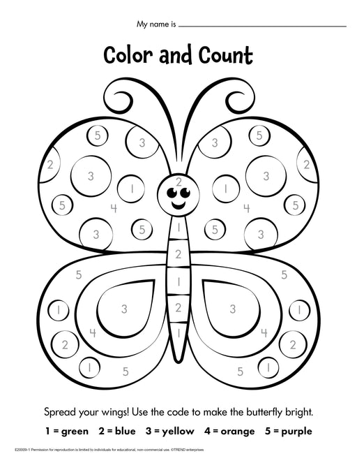 Count and Color Activity Sheet Free Printable