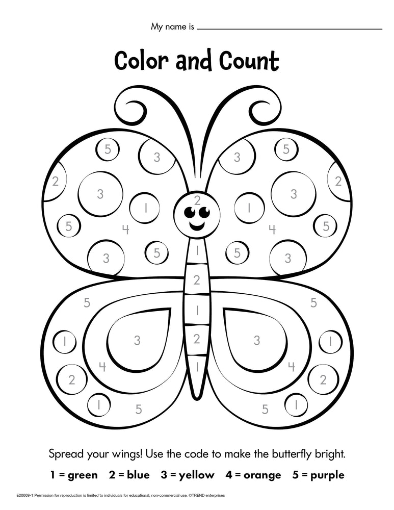 Count and Color Activity Sheet Free Printable