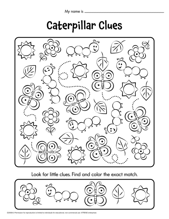 COUNTERpillar Hidden Matches Free Printable