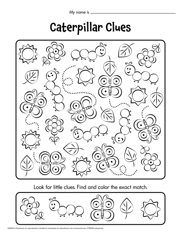 COUNTERpillar Hidden Matches Free Printable