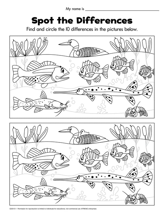 Gone Fish'n Spot the Differences Free Printable