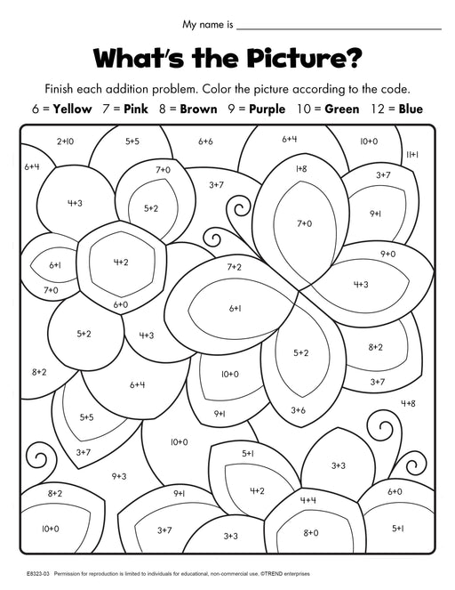 Rainbow Garden Hidden Picture Easy Addition Free Printable
