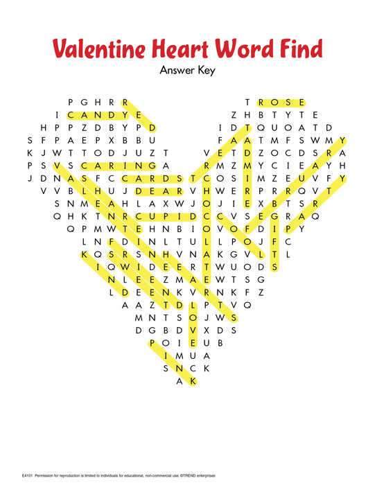 Valentine Heart Word Find Free Printable