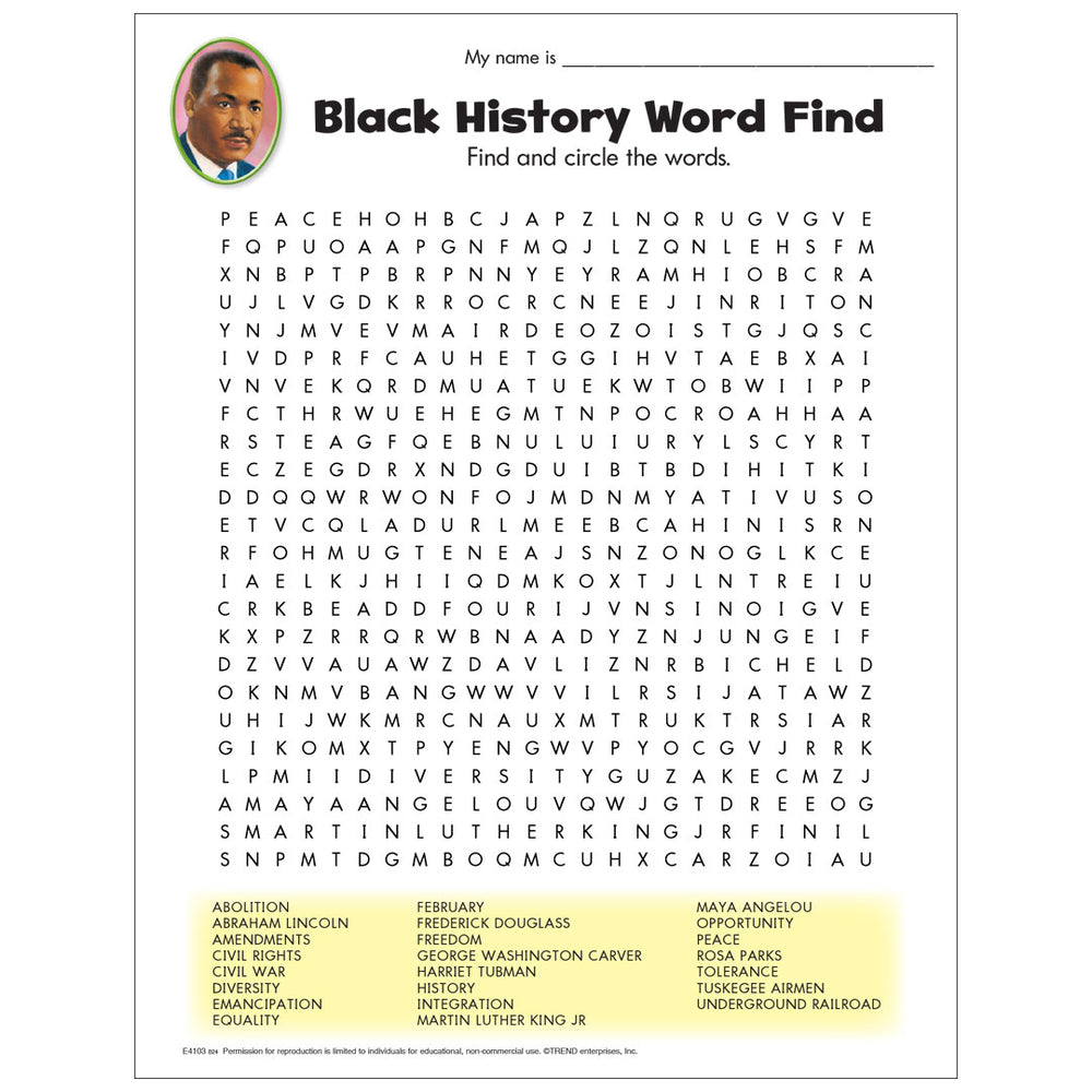 free-printable-black-history-word-find-trend-enterprises-inc for Black History Bingo Free Printable Free Printable Black History Word Find — TREND enterprises, Inc. for Black History Bingo Free Printable