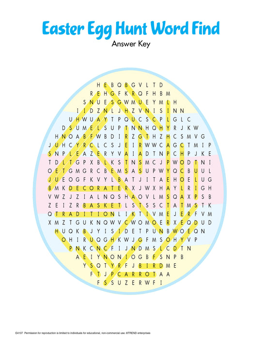 Easter Egg Hunt Word Find Free Printable