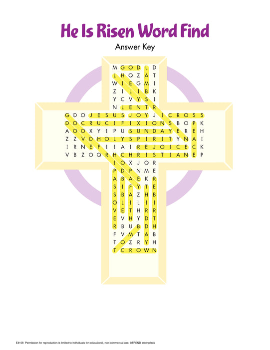 He Is Risen Word Find Free Printable