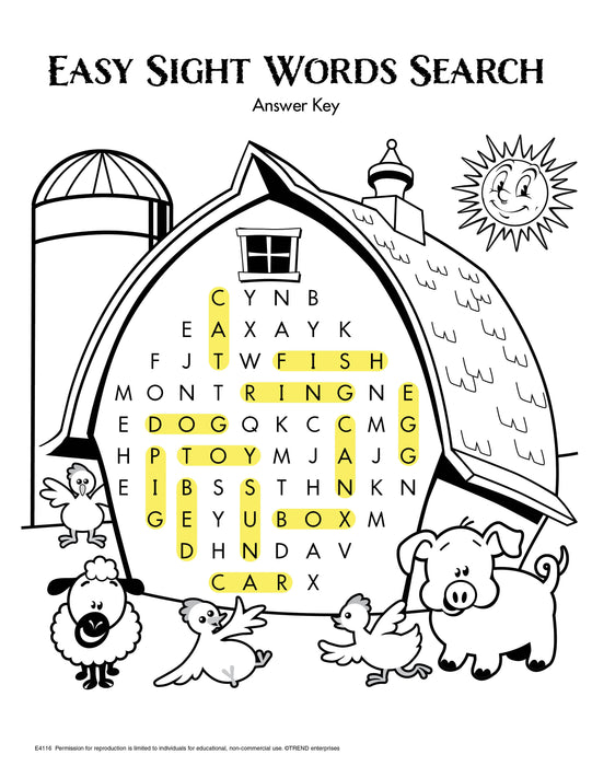 Simple Sight Words Word Search Free Printable