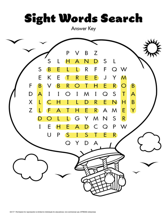 Sight Words Word Search Free Printable