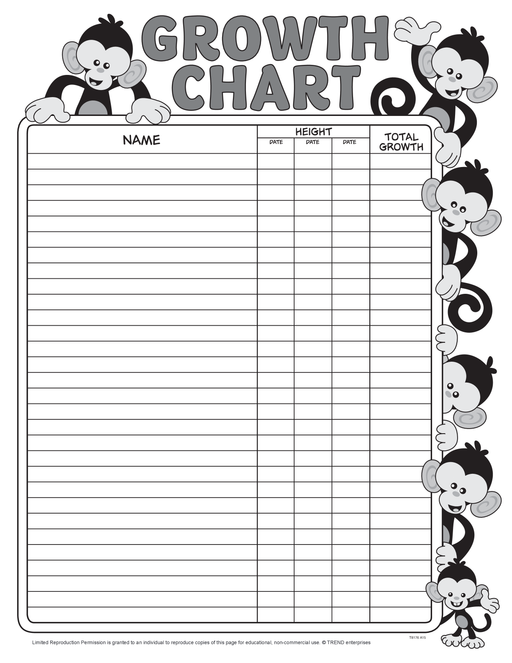 Monkey Growth Chart Free Printable