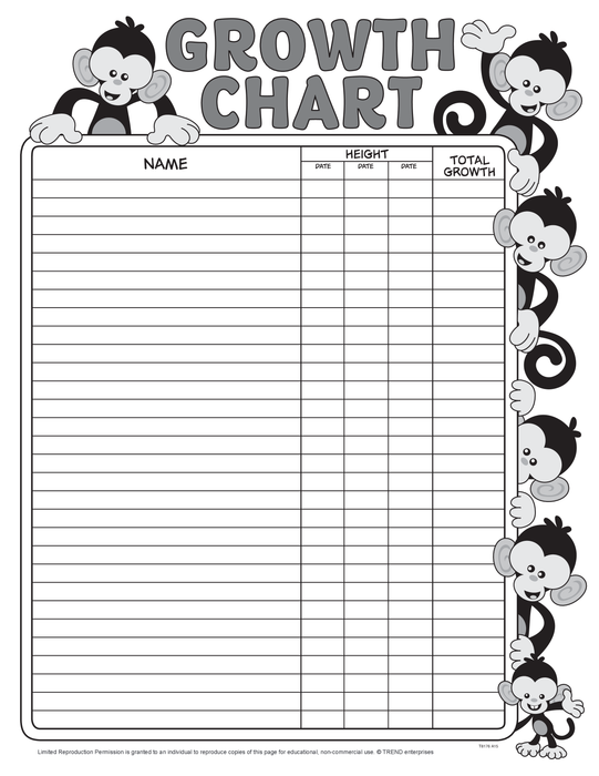 Monkey Growth Chart Free Printable