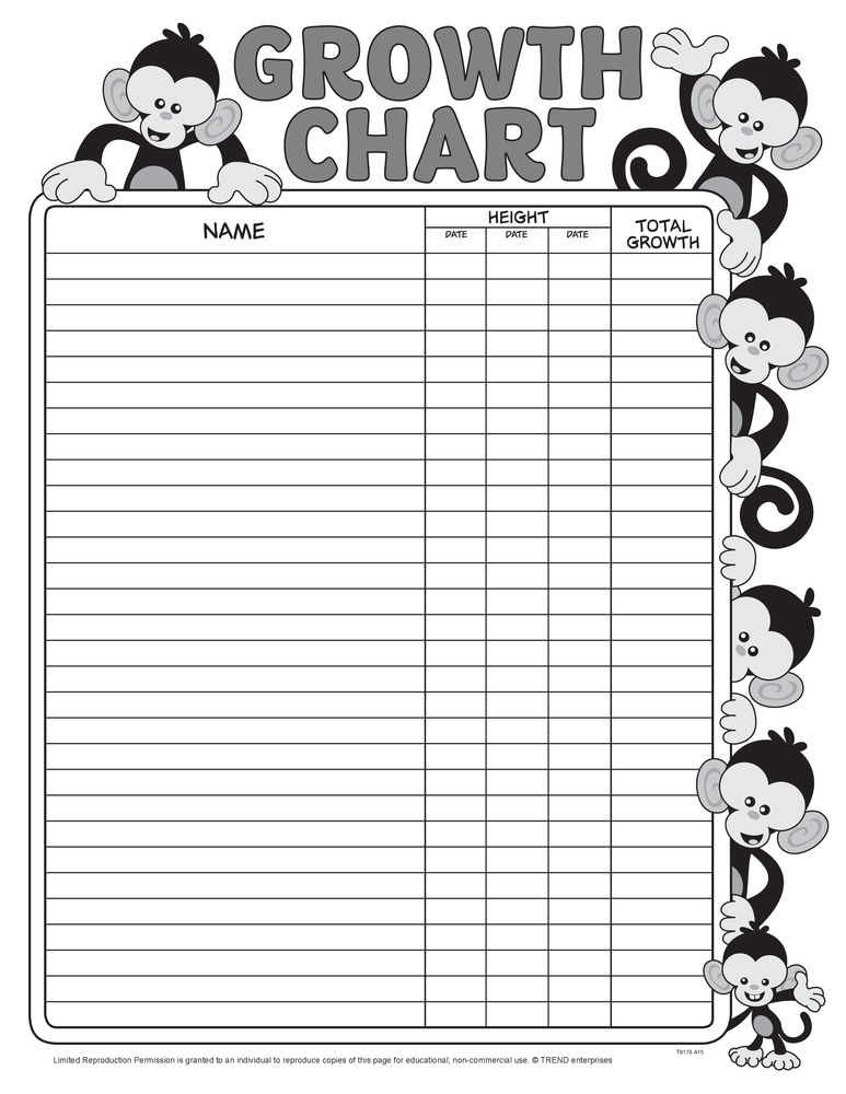 Monkey Growth Chart Free Printable