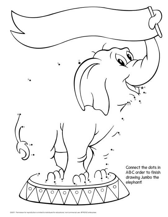 Alphabet Circus Dot-to-Dot Free Printable