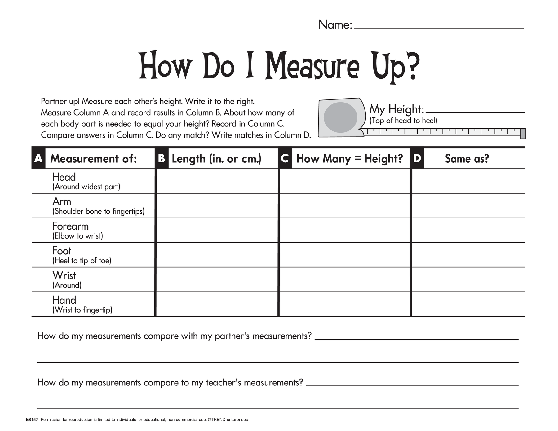 Measurement Free Printable
