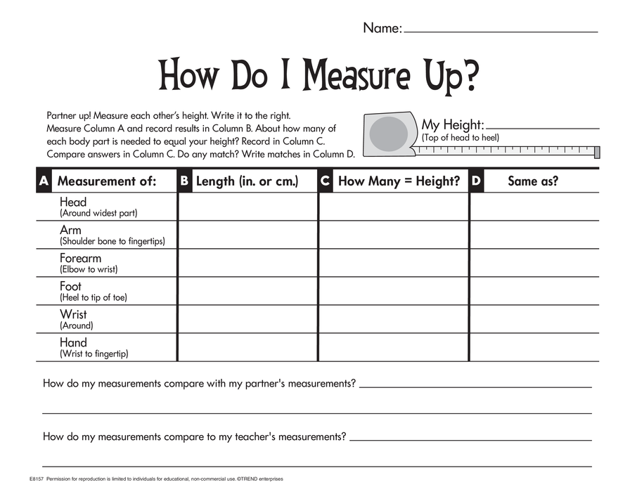 Measurement Free Printable