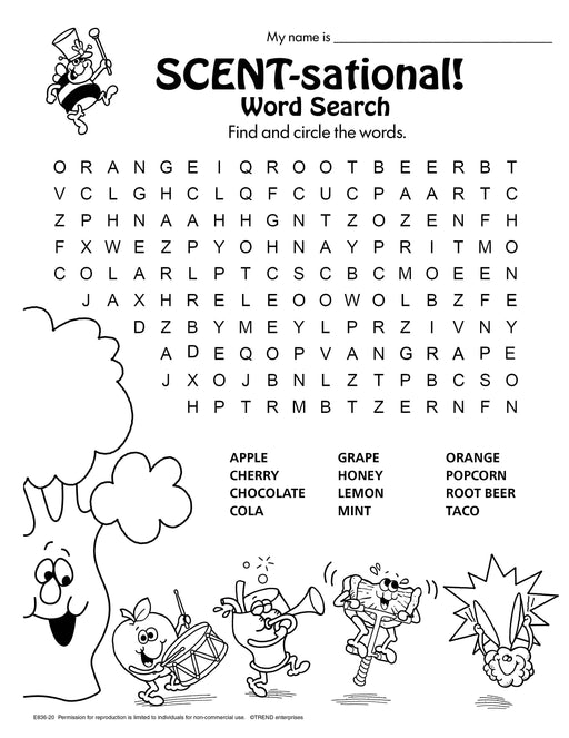 Scent-sational! Retro Stinky Stickers® Word Search Coloring Free Printable