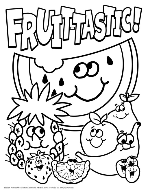 Fruit-tastic Retro Stinky Stickers® Coloring Sheet Free Printable