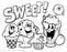 Sweet Retro Stinky Stickers® Coloring Sheet Free Printable