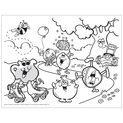 Fun in the Park Retro Stinky Stickers® Free Printable Coloring Sheet