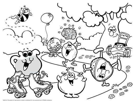 Fun in the Park Retro Stinky Stickers® Free Printable Coloring Sheet