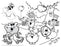Fun in the Park Retro Stinky Stickers® Free Printable Coloring Sheet
