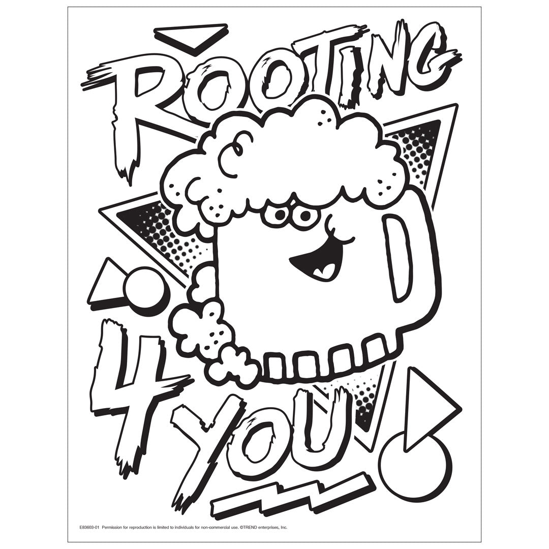 Free Printable Rooting 4U Retro Stinky Stickers Mascot Coloring Sheet ...