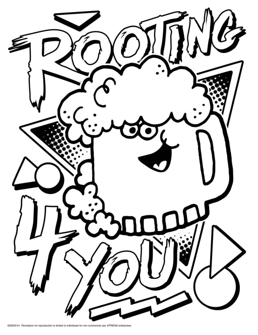 Rooting for You Retro Stinky Stickers® Coloring Sheet Free Printable