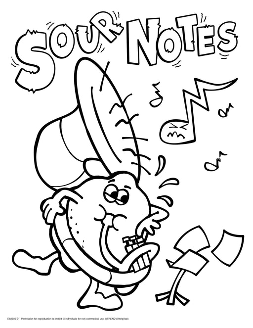Sour Notes Retro Stinky Stickers® Free Printable Coloring Sheet