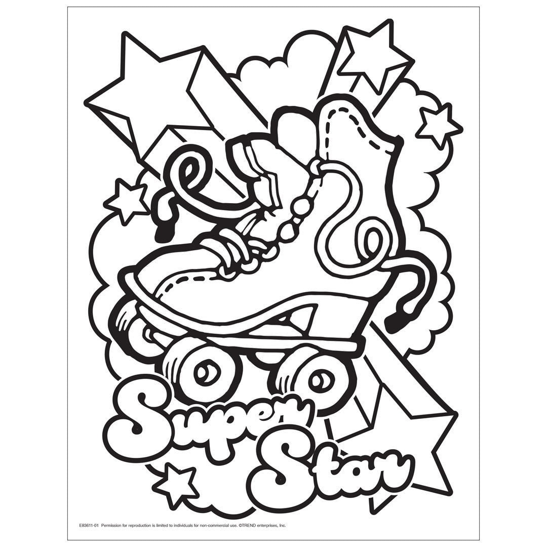Free Printable Super Rollerskate Retro Stinky Stickers Coloring Page — TREND enterprises, Inc. free-printable-super-rollerskate-retro-stinky-stickers-coloring-page-trend-enterprises-inc