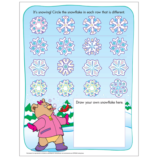 Snowflakes Spot the Difference Winter Fun Activity Free Printable