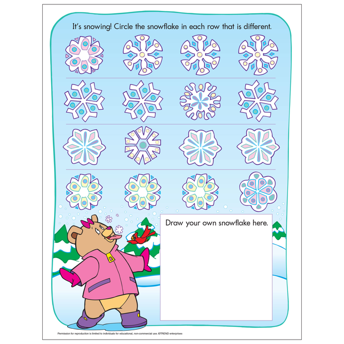 Snowflakes Spot the Difference Winter Fun Activity Free Printable
