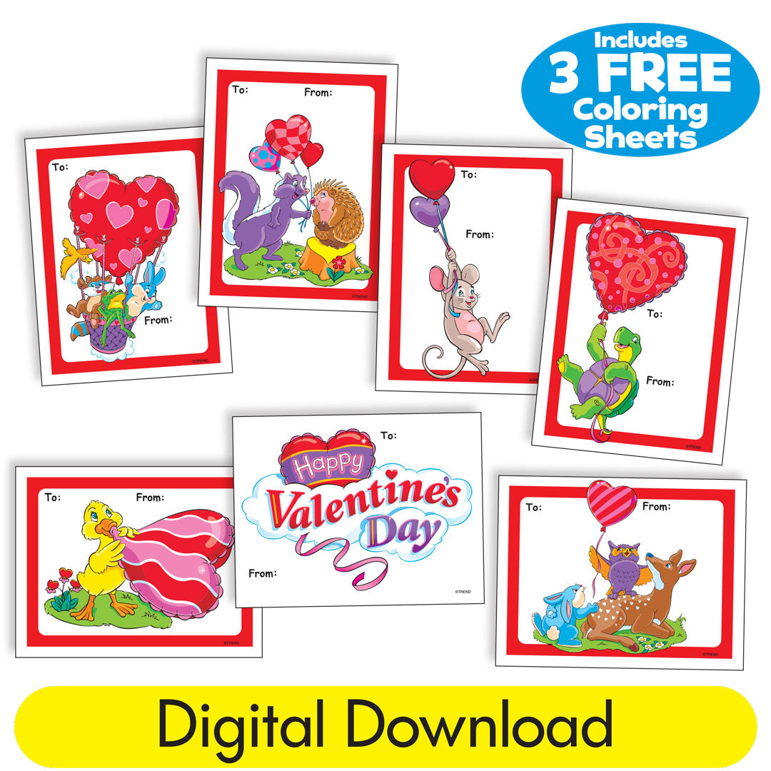 Valentine friends printable personalized cards p8002 trend