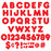 T457-7-Letters-2-Inch-Casual-Red-Alphabet
