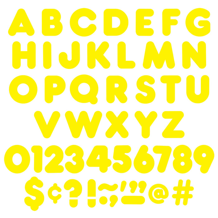 Letters In Yellow Ready Letters® Yellow 4-Inch Casual Uppercase T464 — TREND enterprises