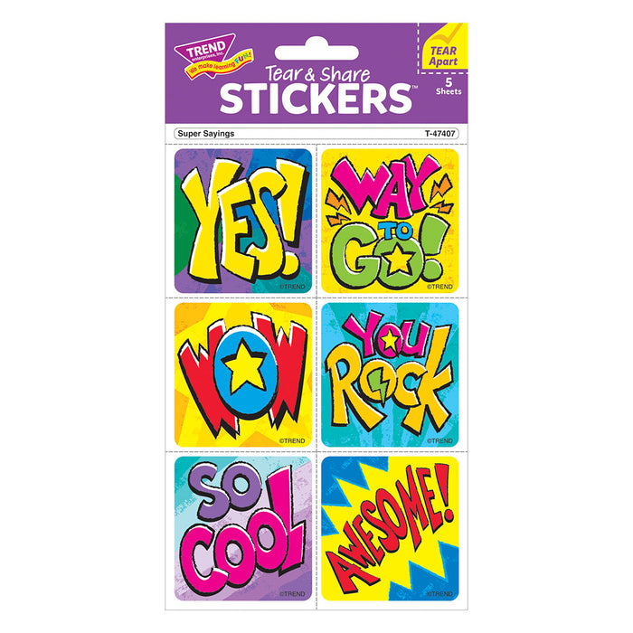 Super Sayings Tear & Share Stickers™ T47407 — TREND enterprises, Inc.