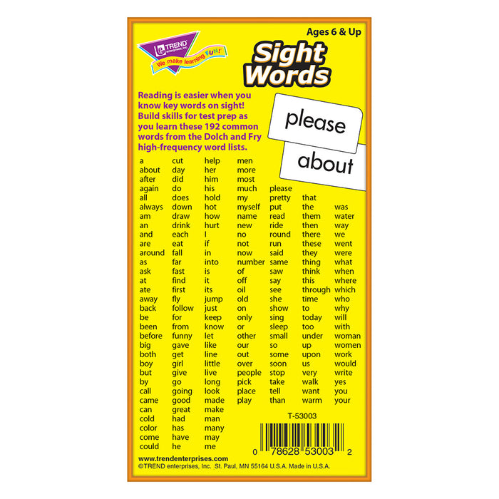 Sight Words Skill Drill Flash Cards