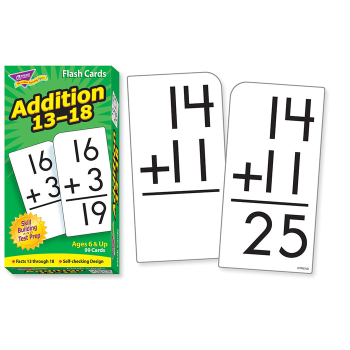 Addition 13-18 Skill Drill Flash Cards