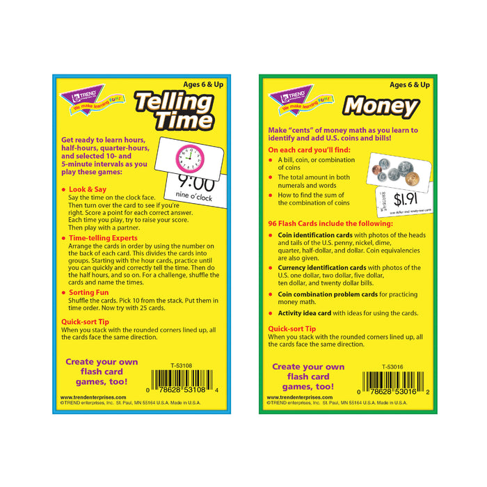 Time and Money Skill Drill Flash Cards Assortment