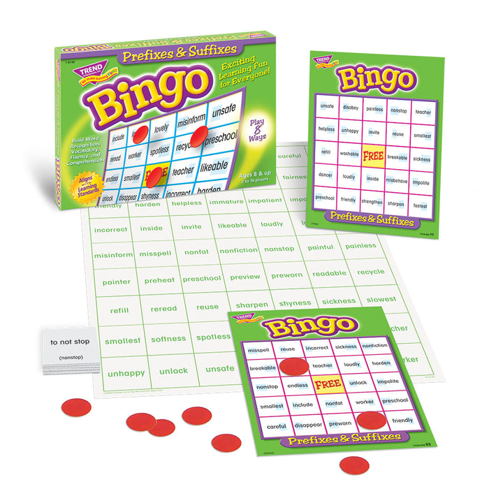 Prefixes & Suffixes Bingo Game