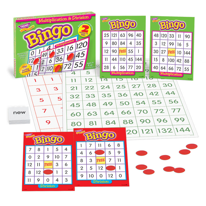 Multiplication & Division (2-Sided) Bingo Game