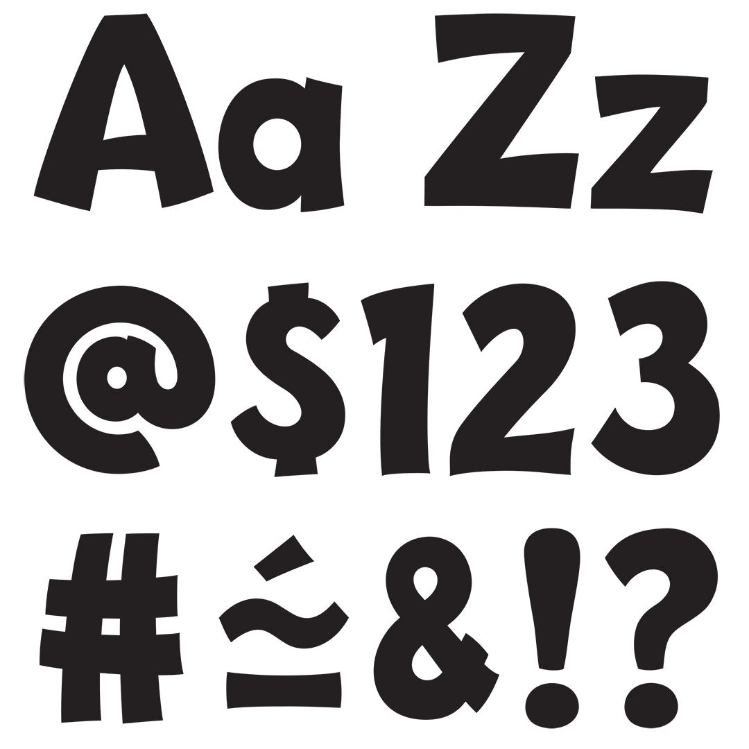 3 Inch Printable Bulletin Board Letters and Numbers with Black Outline