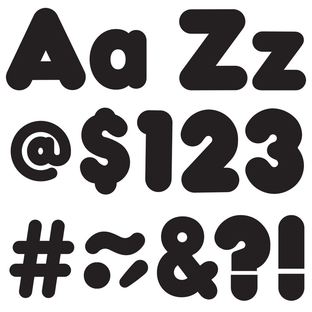 Trend Enterprises Black 4-Inch Casual Uppercase/Lowercase Combo Pack Ready  Letters