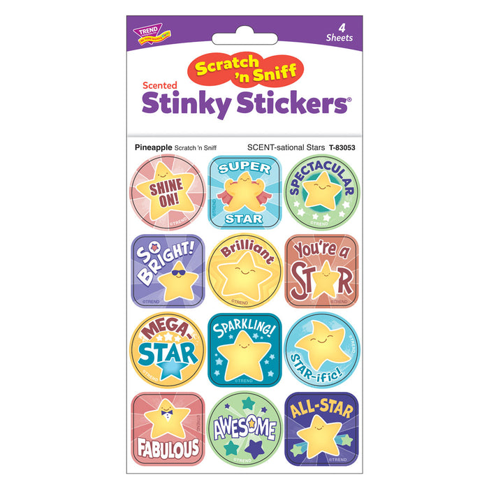 Scratch Mit Sticker Scratch n Sniff Stinky Stickers SCENT-sational Stars, Pineapple T83053 ...