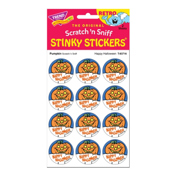 Happy Halloween, Pumpkin scent Retro Scratch n' Sniff Stinky Stickers®