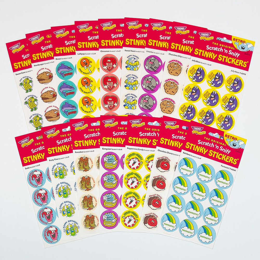 Retro Scratch n Sniff Stinky Stickers Summer 2024 Collector Set T83926 ...