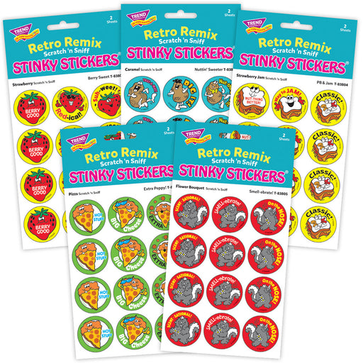 Trend Retro 80s Scratch & Sniff Stickers – All 101, One Of Each, Multi-Color