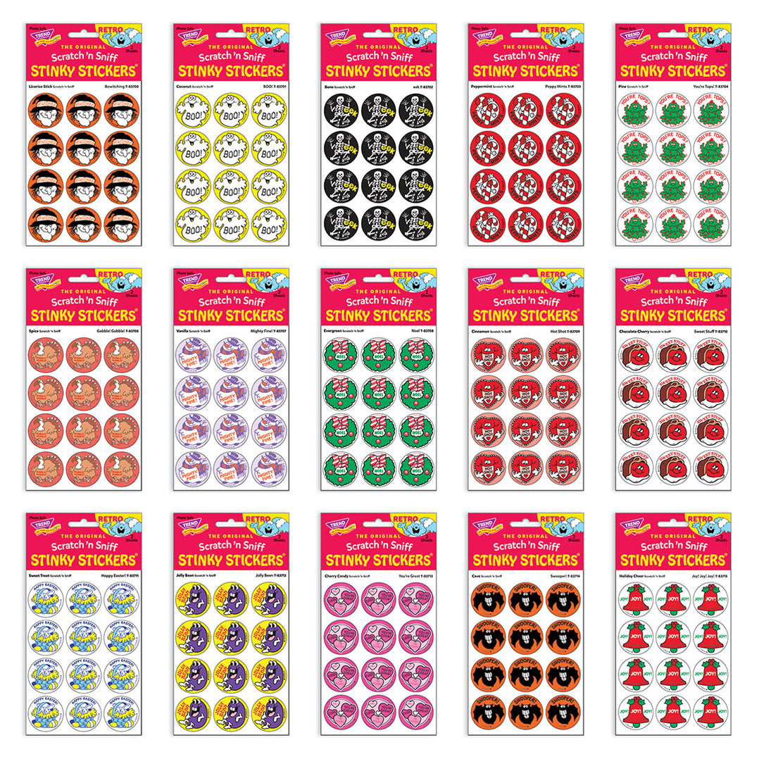Retro Scratch 'n Sniff Stinky Stickers All 101 Collector Set T83937 ...